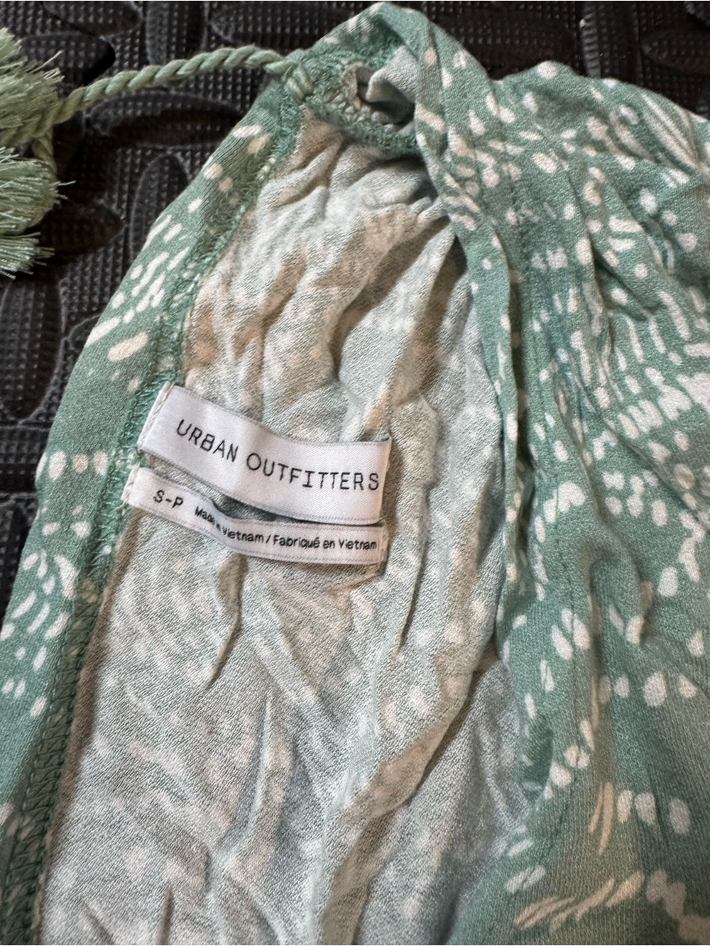 Urban Outfitters Sage Green Patterned V-Neck Romper - Picture 2 of 4